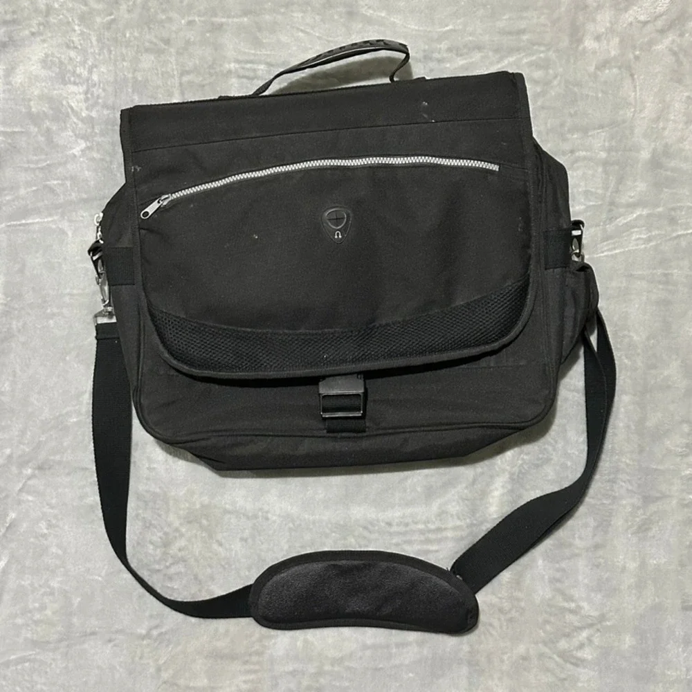 Black Messenger Bag Laptop Bag Work Bag Crossbody‎ Strap